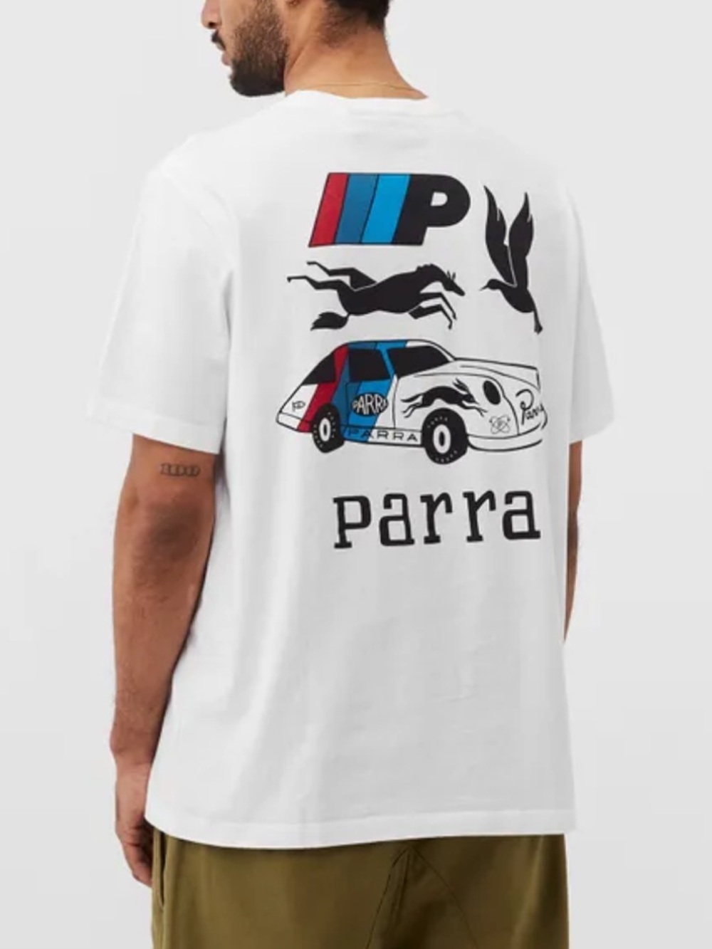 Parra Racing Team T-Shirt White Men's Logo Crew Neck Portugal